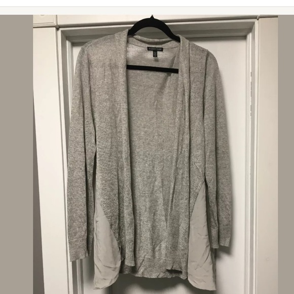 Eileen Fisher Gray Long Cardigan Linen/Silk Large - Picture 1 of 4